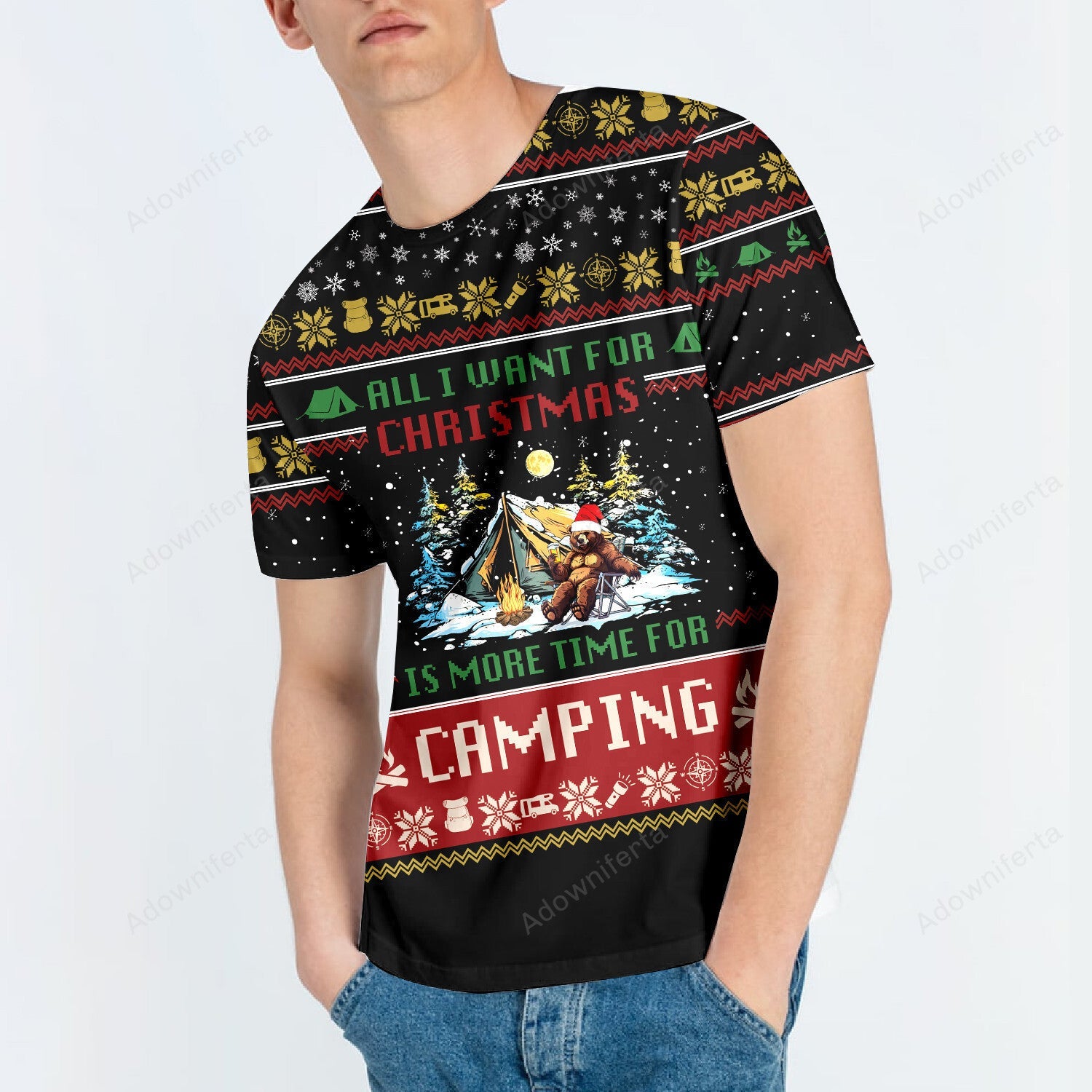 All I Want For Christmas Is More Time For Camping All Over Print Shirt