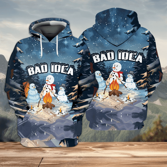 Camping Bad Idea All Over Print Shirt