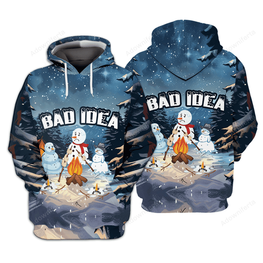 Camping Bad Idea All Over Print Shirt