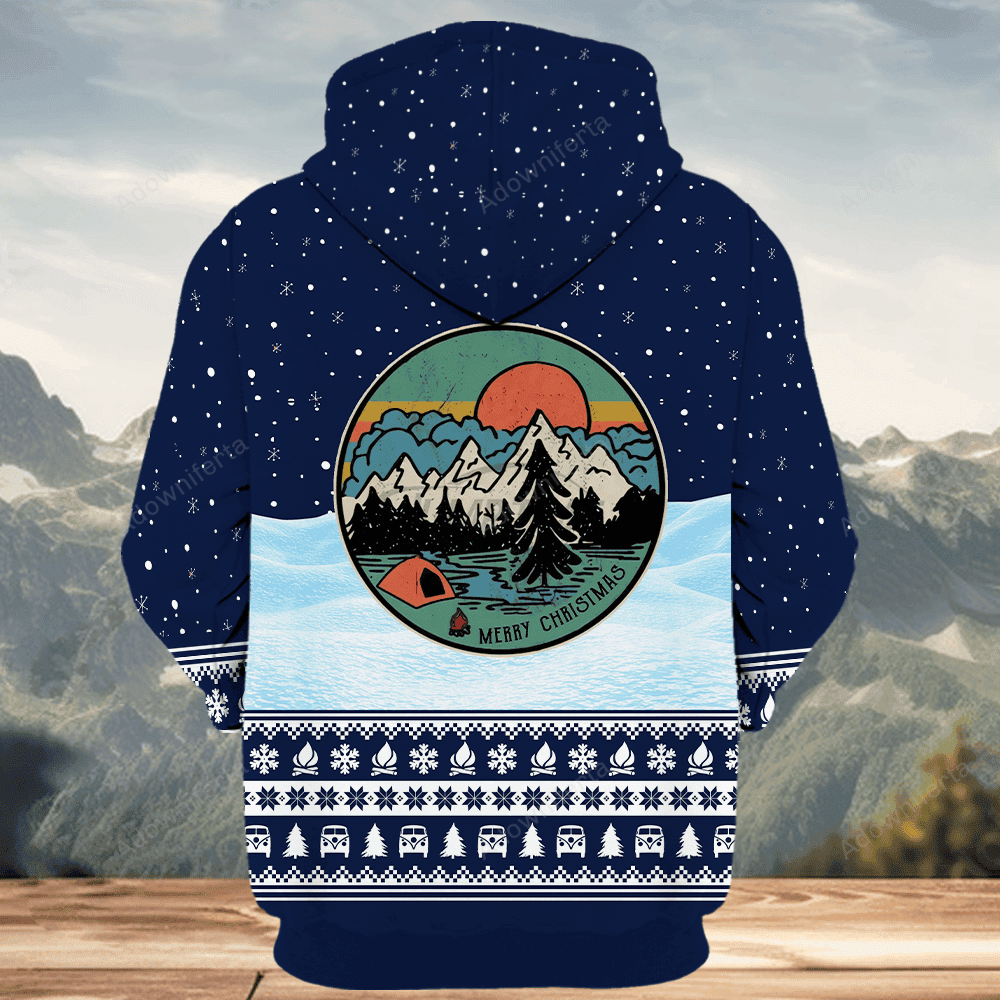 Born To Camp Forced To Work Christmas All Over Print Shirt