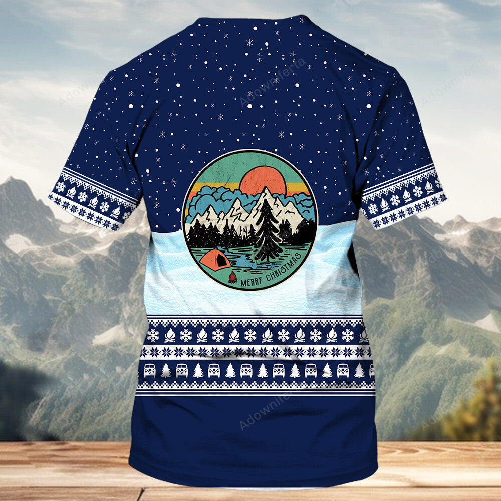 Born To Camp Forced To Work Christmas All Over Print Shirt